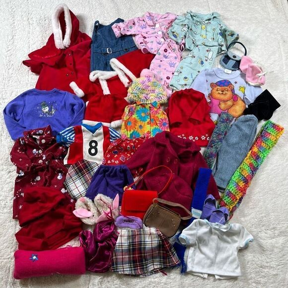 Vintage 18” Doll Clothes Outfit Accessories Bundle Lot - Picture 1 of 5